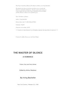 The Master of Silence - A Romance