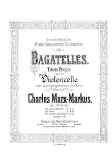 Partition de piano et partition de violoncelle, 3 Bagatelles, Op.35