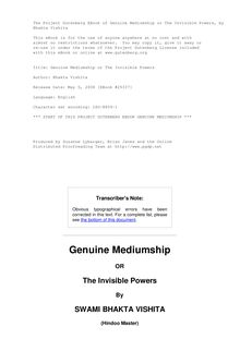 Genuine Mediumship or The Invisible Powers