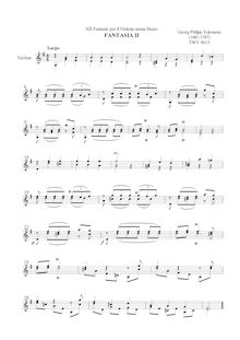 Partition Fantasia No.2, 12 fantaisies pour violon without basse, TWV 40:14-25
