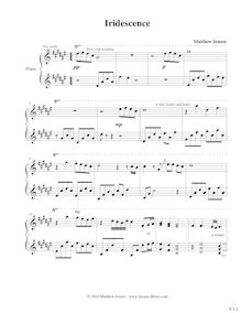 Partition complète, Iridescence, Piano/Keyboard, Jensen, Matthew