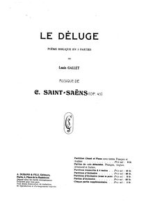 Partition complète, Le déluge, Poëme biblique en trois parties, Saint-Saëns, Camille par Camille Saint-Saëns