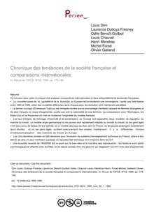 Chronique des tendances de la société française et comparaisons internationales - article ; n°1 ; vol.52, pg 173-190