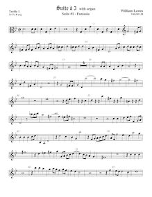 Partition viole de gambe aigue 1 (aigu et alto clefs),  No.1 pour 3 violes de gambe et orgue