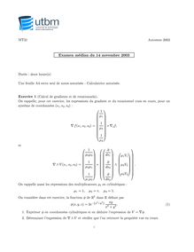 Mathématiques : applications 2003 Université de Technologie de Belfort Montbéliard
