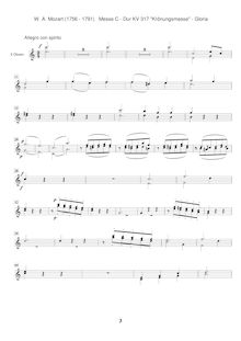 Partition hautbois 1/2, Mass, Krönungsmesse ; Coronation Mass ; Mass No.15 ; Missa par Wolfgang Amadeus Mozart