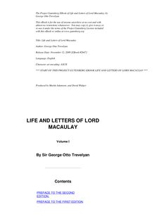 Life and Letters of Lord Macaulay - Volume 1