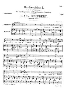 Partition complète, Harfenspieler I, D.478 (Op.12 No.1), The Harper s Song (I)