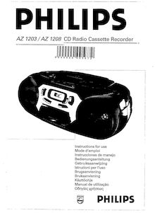 Notice Enregistreur à cassette stéréo Radio Philips  AZ1208/17