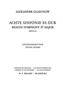 Partition complète, Symphony No.8, Symphony No.8 in E-flat, E♭ major