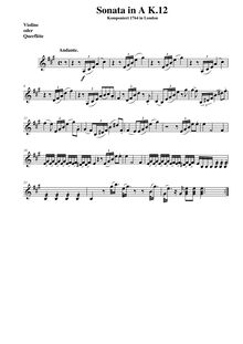 Partition violon (flûte), violon Sonata, Violin Sonata No.7, A major