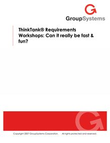 ThinkTank® Requirements Workshops: Can it really be fast & fun?
