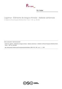 Lagarrue : Eléments de langue chinoise : dialecte cantonnais - article ; n°1 ; vol.1, pg 265-266