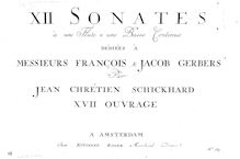 Score, 12 sonates pour flûte et Basso Continuo, Op.17, Schickhardt, Johann Christian