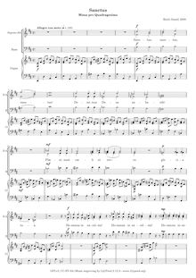 Partition Sanctus, Missa pro Quadragesima, D♭ minor / major, Rieth, József
