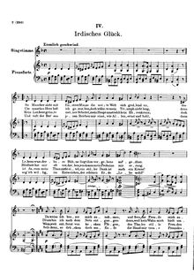 Partition , Irdisches Glück, 4 Refrainlieder, D.866, Schubert, Franz
