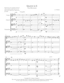 Partition , Tranquillo-Allegro non Troppo, corde quatuor en E major