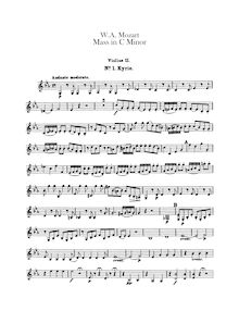 Partition violons II, Mass, Große Messe ; Great Mass ; Mass No.17