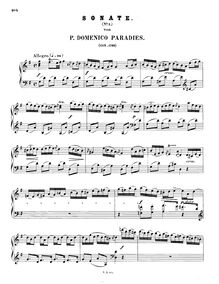 Partition complète, Piano Sonata No.1, G major, Paradies, Pietro Domenico