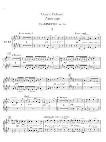 Partition clarinette 1/2 (A), Scenes pour chœur et orchestre, Debussy, Claude
