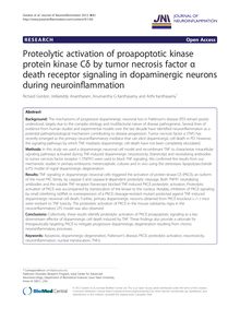 Proteolytic activation of proapoptotic kinase protein kinase Cδ by tumor necrosis factor α death receptor signaling in dopaminergic neurons during neuroinflammation