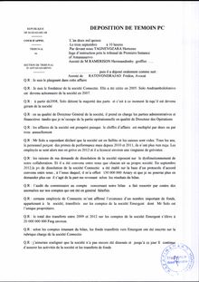 RANARISON Tsilavo déposition chez le juge d instruction du 3 septembre 2015 en malgache et la traduction en français