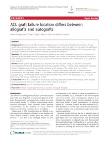 ACL graft failure location differs between allografts and autografts