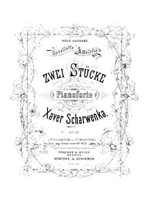 Partition complète, 2 Piano pièces, Op.22, 2 Stücke, Scharwenka, Xaver