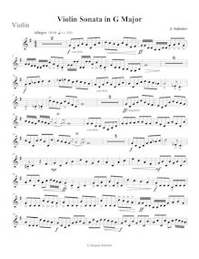 Partition de violon, violon Sonata No.1 en G major, G major