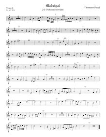 Partition ténor viole de gambe 3, octave aigu clef, O chiome erranti