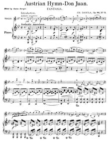 Partition , Austrian Hymn, Le mélodiste, 12 Easy Fantasies for Violin and Piano