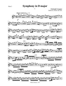 Partition flûte 2, Symphony en D major, GWV 546, Symphony No. 75 in D major