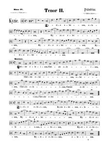 Partition ténor II , partie (monochrome), Missa  Assumpta est Maria 