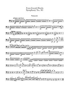 Partition violoncelles, Symphony No.83 en G minor, “La poule”, Sinfonia No.83