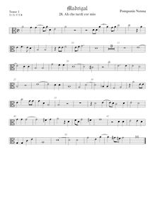 Partition ténor viole de gambe 1, alto clef, Madrigali a 5 voci, Libro 5