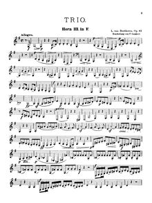 Partition cor 3, Trio pour 2 hautbois et anglais cor en C major