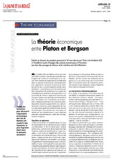La théorieéconomique entre Platon et Bergson