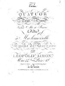 Partition violon, Piano quatuor, D minor, Aimon, Léopold