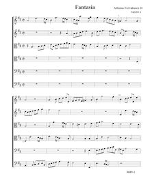 Partition Fantasia VdGS No.4 - partition complète (Tr Tr T T B B), fantaisies pour 6 violes de gambe par Alfonso Ferrabosco Jr.