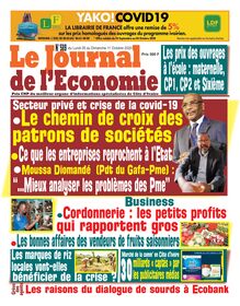 Journal de l’Economie n°589 - du Lundi 05 au Dimanche 11 octobre 2020