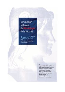 Commission nationale de déontologie de la sécurité - Rapport 2007 au Président de la République et au Parlement