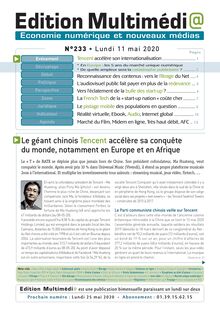Editions Multimedi@ n°233 – Lundi 11 Mai 2020