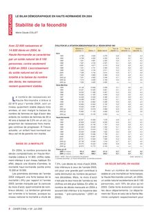 Le bilan démographique en Haute-Normandie en 2004 : Stabilité de la fécondité