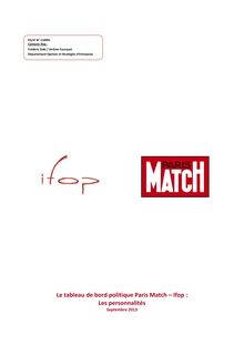 Le tableau de bord politique Paris Match – Ifop : Les personnalités (Septembre 2013)