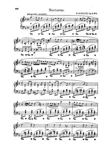 Partition , Nocturne en F major, 2 Klavierstücke, Scholtz, Herrmann