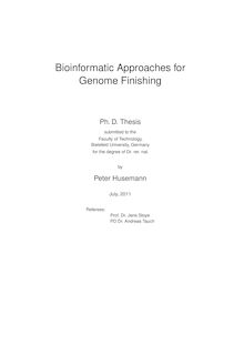 Bioinformatic approaches for genome finishing [Elektronische Ressource] / Peter Husemann. Technische Fakultät - AG Genominformatik