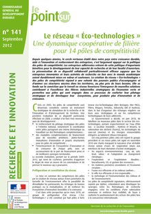 Le réseau "Eco-technologies". Une dynamique coopérative de filière pour 14 pôles de compétitivité.