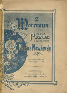 Partition couverture couleur, 2 Piano pièces, Op.67, Moszkowski, Moritz par Moritz Moszkowski