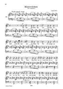 Partition complète (Medium voix), 5 chansons, Op.40, Schumann, Robert