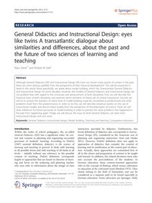 General Didactics and Instructional Design: eyes like twins A transatlantic dialogue about similarities and differences, about the past and the future of two sciences of learning and teaching